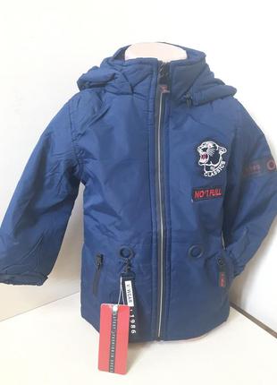 Демісезонна непромокаюча термо куртка для хлопчика синя розмір 92 98 1044 фото
