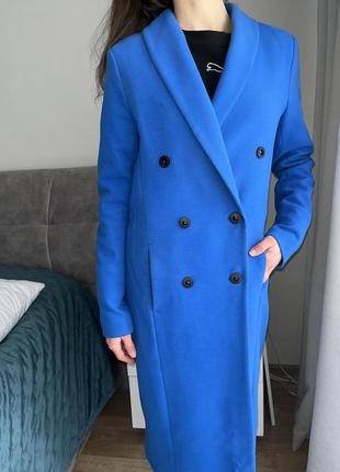 Пальто синя жіноче з підкладкою xs плащ на весну2 фото