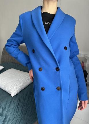 Пальто синя жіноче з підкладкою xs плащ на весну9 фото