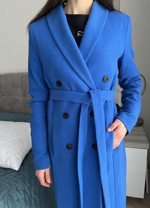 Пальто синя жіноче з підкладкою xs плащ на весну5 фото