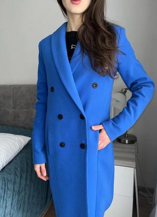 Пальто синя жіноче з підкладкою xs плащ на весну8 фото