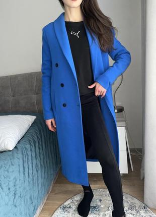 Пальто синя жіноче з підкладкою xs плащ на весну4 фото