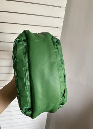 Сумочка zara шкіряна сумка зелена клатч2 фото