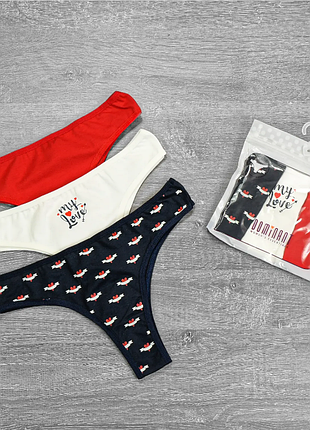 Женские хлопковые трусики бразилиана 3 шт в упаковке