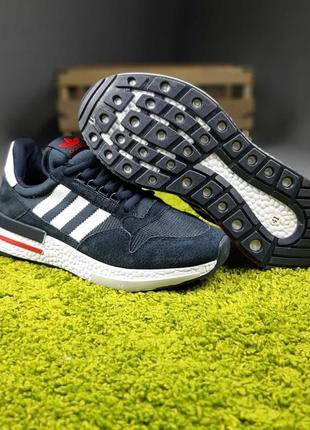 Чоловічі сині замшеві кросівки з сіткою adidas zx 500 🆕 адідас зх 5009 фото