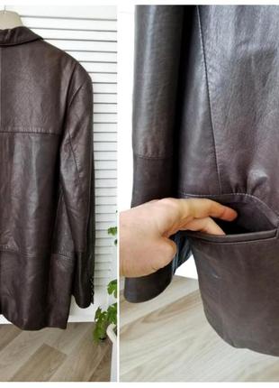 Базовый кожаный пиджак куртка оверсайз пиджак из кожи коричневый пиджак с мужского плеча женский пиджак кожаная куртка женская6 фото