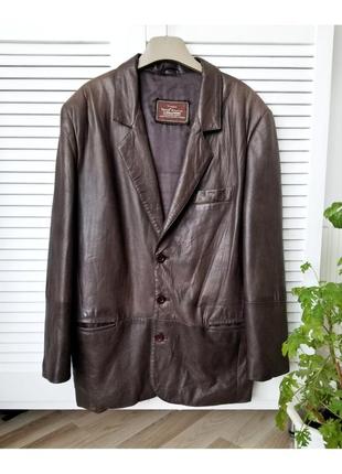 Базовый кожаный пиджак куртка оверсайз пиджак из кожи коричневый пиджак с мужского плеча женский пиджак кожаная куртка женская3 фото