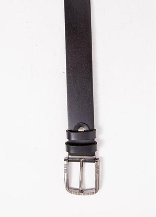 Кожаный мужской ремень черного цвета, классика2 фото