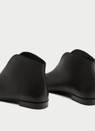 Кожаные ботинки zara, черного цвета3 фото
