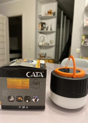 Лампа ліхтар на акумуляторі із сонячною батареєю і пультом cata ct-4289 5w 180 лм1 фото