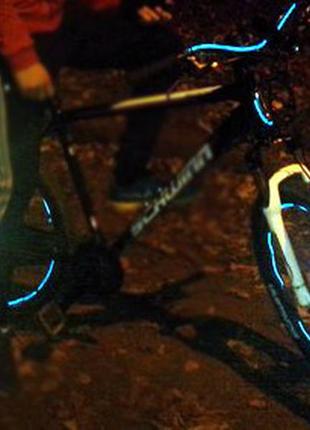 Подсветка на колеса велосипеда неоновым проводом 2.6мм3 фото