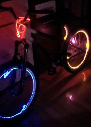 Яскрава підсвітка велосипеда оптичним дротом.кольор6 фото
