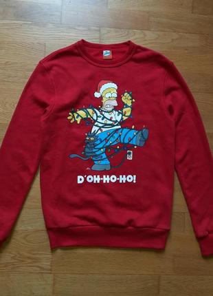 Світшот simpson новорічний мерч кофта сімпсон гомер светр