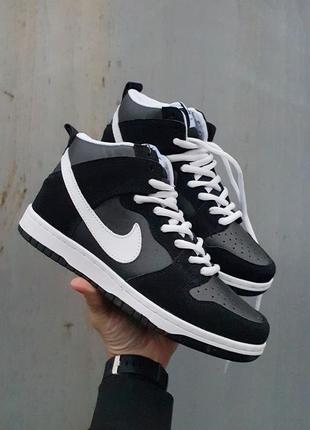 Кросівки  nike sb dunk high •black white•1 фото