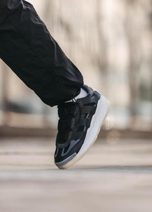 Мужские кроссовки adidas niteball black white 2.0