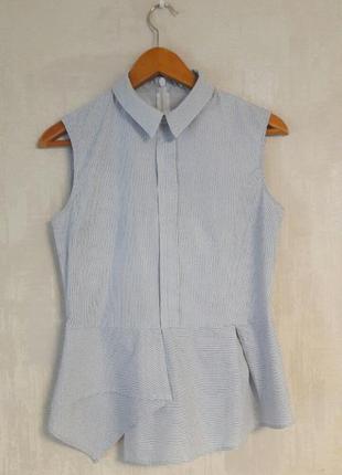 Классическая блуза без рукавов классический топ в полоску рубашка river island7 фото
