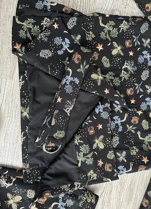 Zara жаккардовый оригинальный стильный костюм h&amp;m штаны жакет пиджак9 фото
