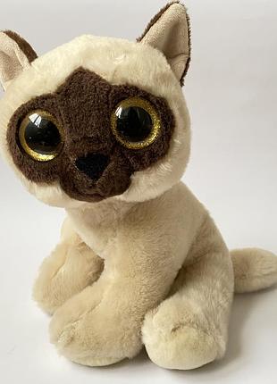 Мягкая игрушка большой сиамский кот с блестящими глазками