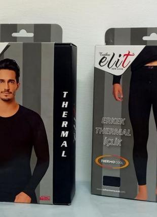 Термобілизна чоловіча чорна (кофта+штани) турецька купити недорого