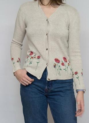 Кардиган, кофта, laura ashley. шелк, лен, хлопок.