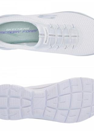 Приголомшливі текстильні кросівки американського бренду skechers summits white/silver3 фото