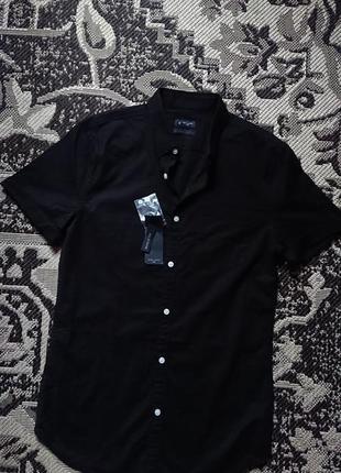 Фирменная английская хлопковая стрейчевая рубашка рубашка сорочка new look,новая с бирками,размер s-m.
