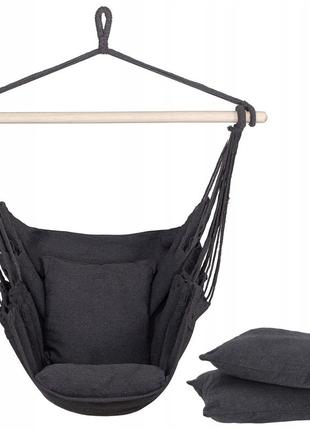 Кресло-гамак сидячий (бразильский) с подушками springos 130 x 100 см hm046 poland8 фото
