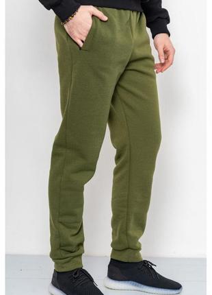 Спорт штаны мужские на флисе цвет хаки