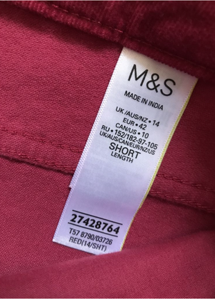 Вельветові стрейч-штани з високою посадкою marks&amp; spencer. м9 фото