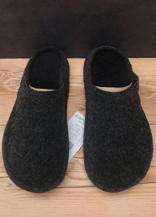 Крокс бая домашние тапцы с теплым мехом черные crocs baya slippers black5 фото