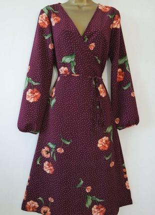 Стильне плаття в дрібний горошок,з квітковим принтом, сукні в стилі кімоно.сарафан
