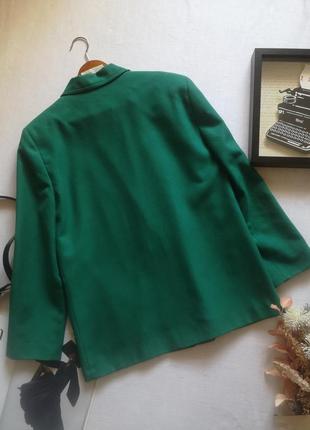 Шерстяной пиджак, жакет, блейзер, зелёный, jacques vert, прямой, оверсайз, удлинённый, англия,4 фото