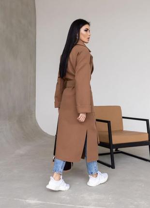 Пальто  - халат женское оверсайз шерстяное демисезонное весеннее осеннее бренд премиум карамель8 фото