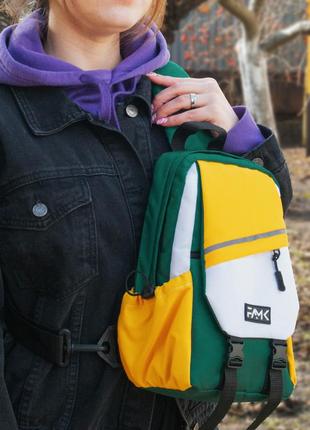 Рюкзак слінг famk зелений/жовтий2 фото