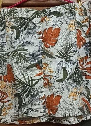 Юбка лен вискоза светлая 64-66р