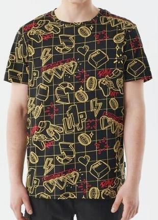 Суперовая хлопковая футболка принт абстракция cropp 💜🌺💜