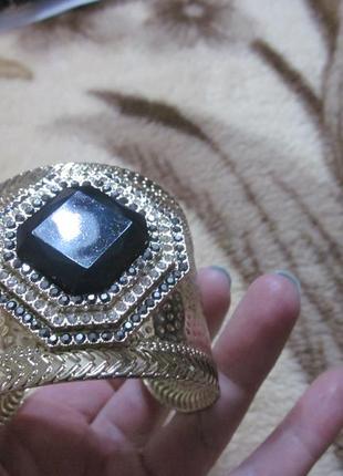 Шикарний люксовий позолочений браслет з гранатовим кристалом, великобританія