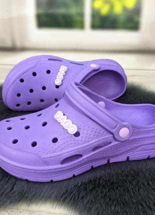 Сабо кроксы женские пена фиолетовые даго стиль3 фото