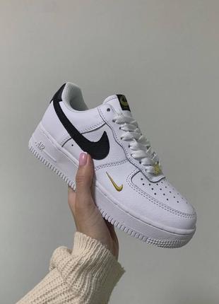 Nike air force 1 white black gold