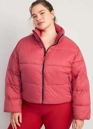 Old nevy теплая дутая куртка, оверсайз, розовая, большие размеры2 фото