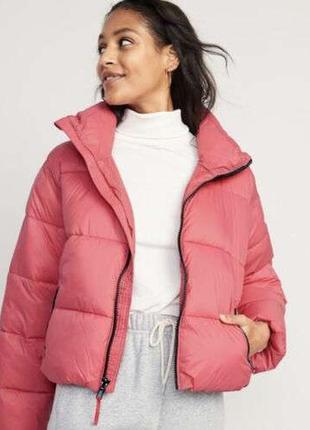 Old nevy теплая дутая куртка, оверсайз, розовая, большие размеры4 фото