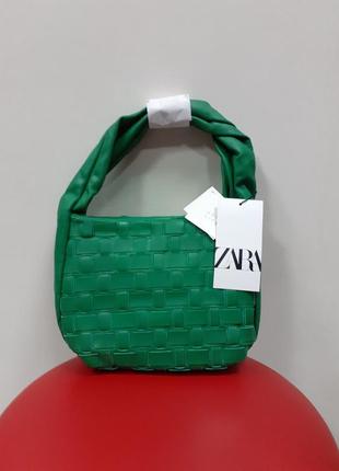 Zara кожаная мини сумка, оригинал, натуральная кожа1 фото
