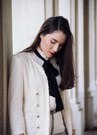 Кремовий,твідовий жакет піджак,блейзер,бавовна zara