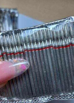 Фреза для манікюру полум'я 023 з червоною насічкою