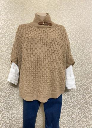 Стильний светр ,пончо,кейп (вовна,кашемір,ангора)massimo dutti3 фото