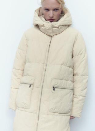 Zara теплая куртка оверсайз, оригинал