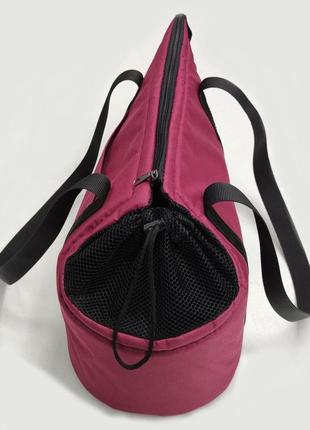 Сумка-переноска для котів, собак, маленьких хатніх тварин до 8 кг бордова5 фото