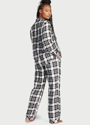 Фланелева жіноча піжама victoria's secret, кофта та штани, домашній костюм чорна карта розмір l