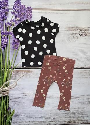 Набор лосины футболка в рубчик