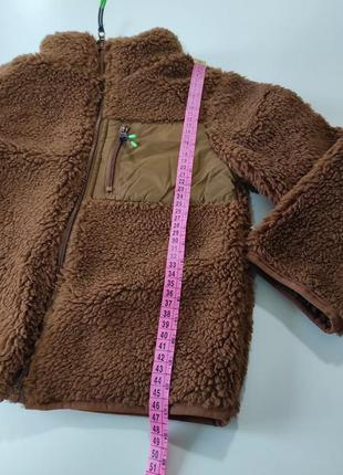 H&amp;m куртка кофта теплая на замке шерпа коричневая мальчишка тренд 6 7 8 лет6 фото
